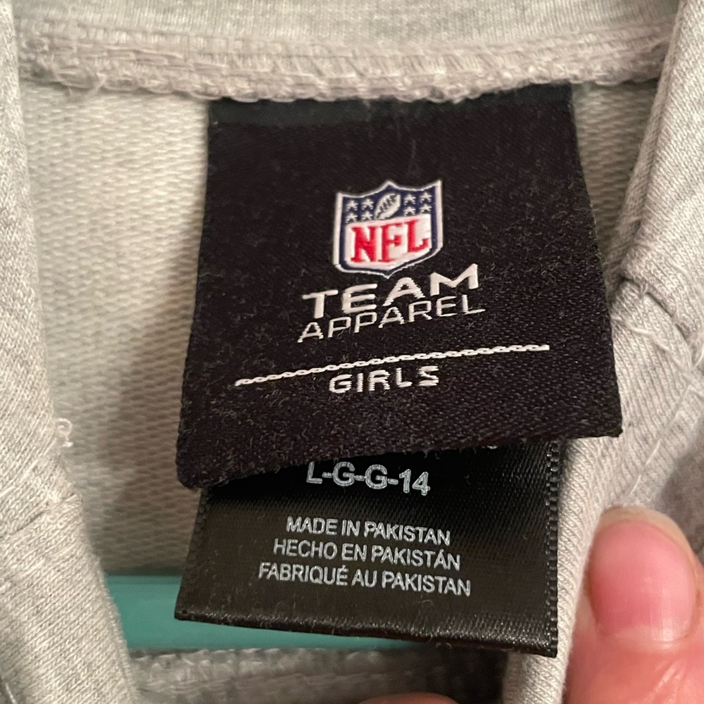 Official NFL Pittsburgh Steelers Girl's Funnel Neck Fleece Hoodie Size L-G-14 - Picture 3 of 4